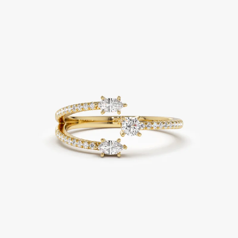 Stunning Jewelry Pieces At The Lowest Prices Ever 14k Open Design Marquise Diamond Claw Ring