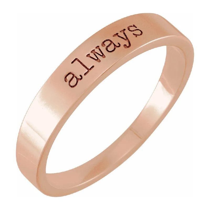 14K Rose Gold 'Always' Stackable Tapered Band