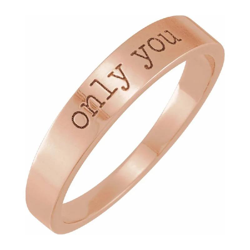 14K Rose Gold 'Only You' Stackable Tapered Band