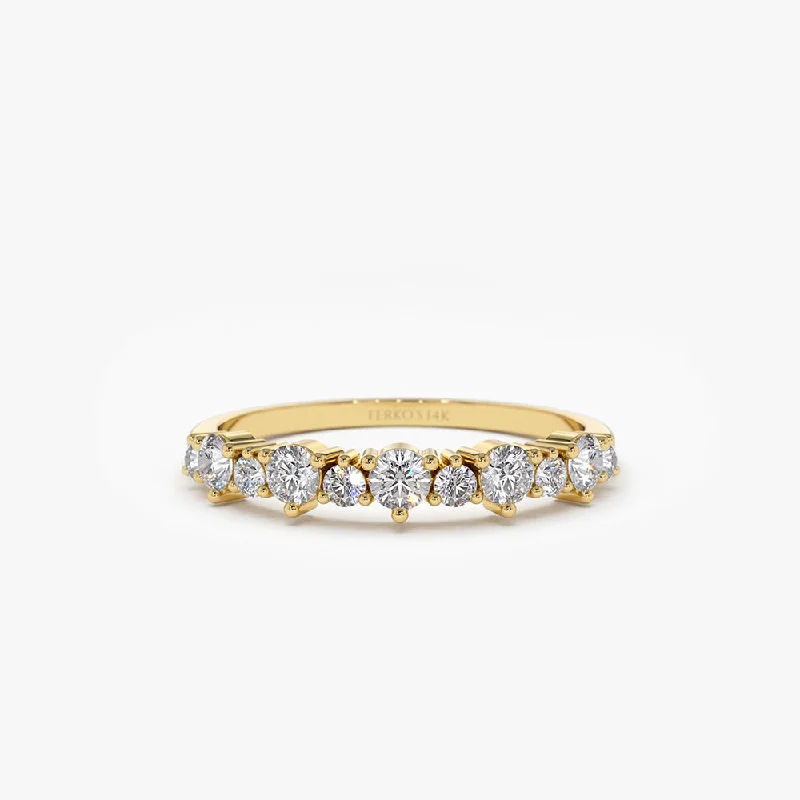 14k Round Diamond Unique Wedding Ring