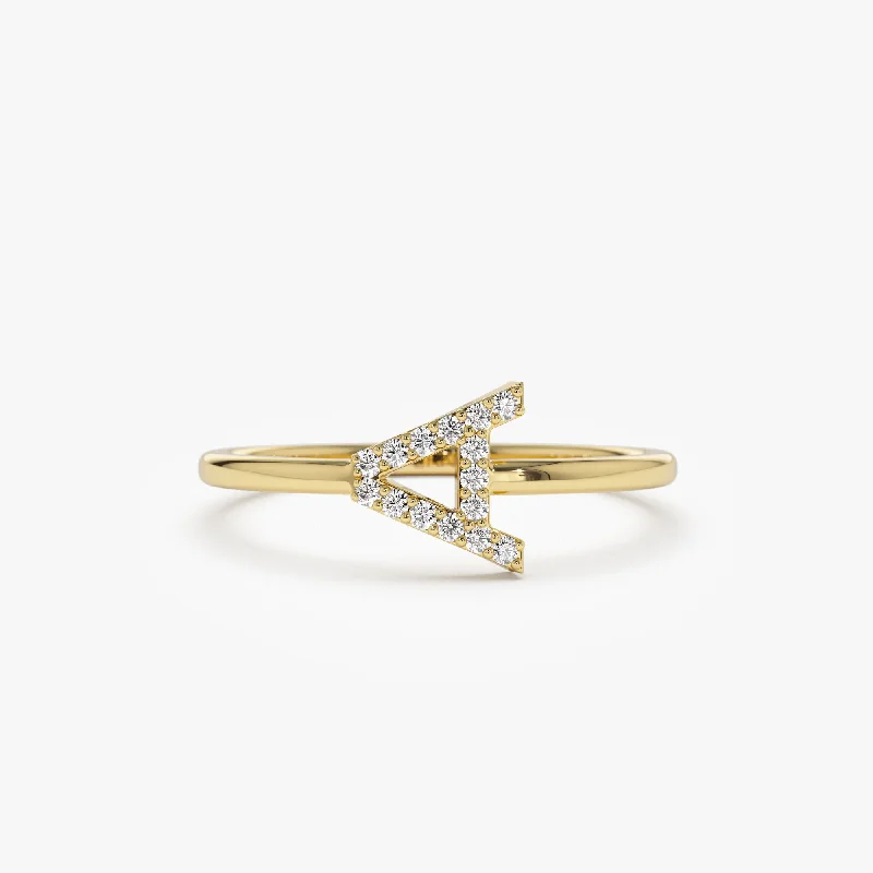 Elegant Jewelry Pieces At Unbelievable Prices 14k Sideways Diamond Letter Personalized Ring