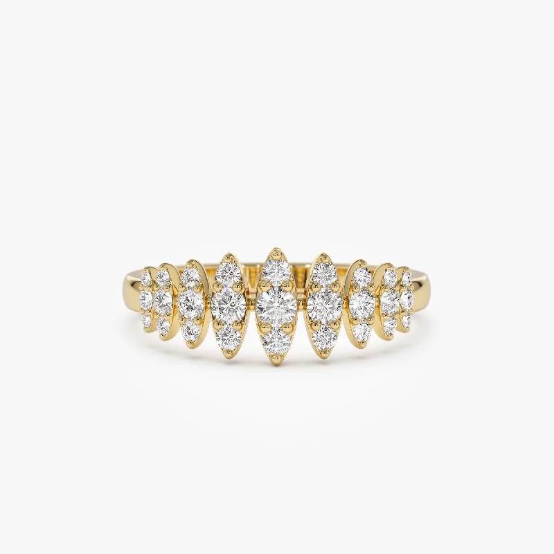 14k Unique Design Glamorous Diamond Ring