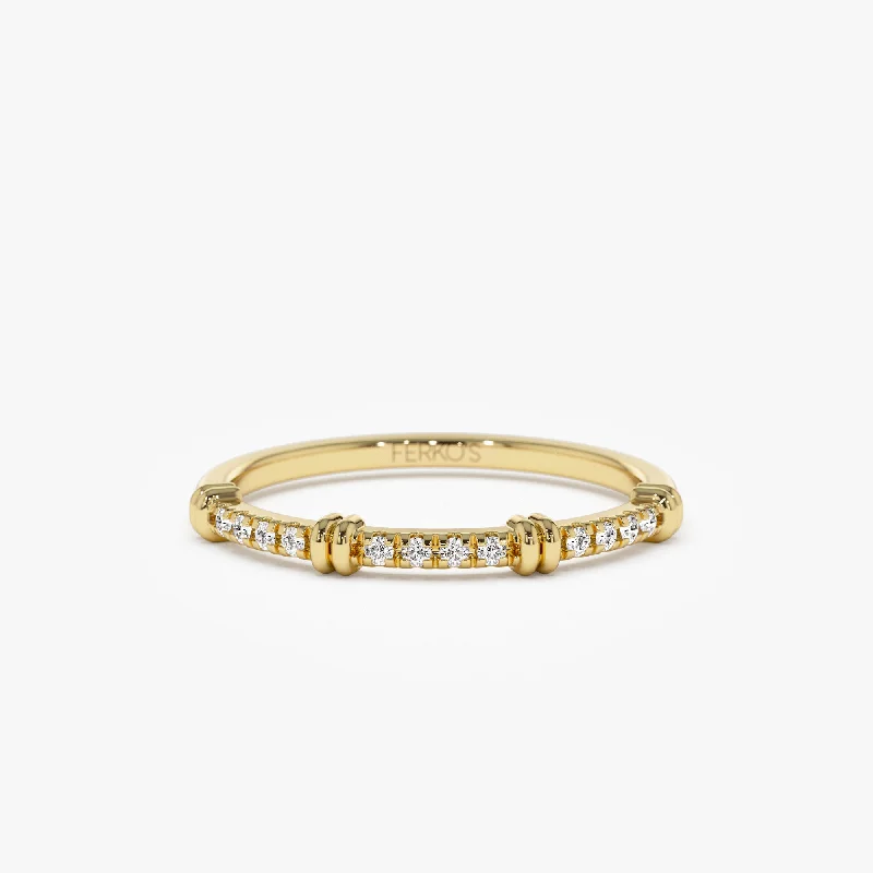 14k Unique Petite Diamond Stack Band