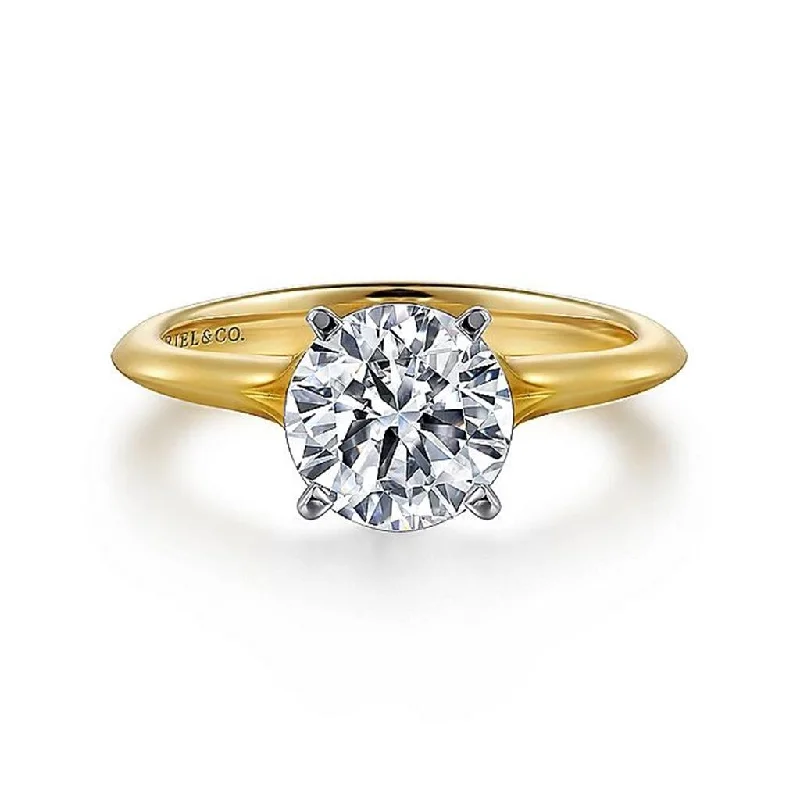 14K White And Yellow Gold 'Ellis' Round Diamond Engagement Ring