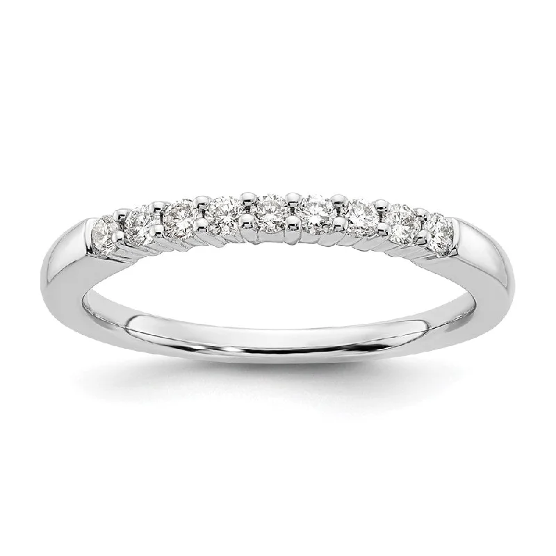 14K White Gold 1/5 to 3/4 Ctw Lab Created Diamond 9-Stone Tapered Band