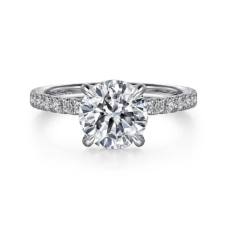 14K White Gold 'Alisa' Round Diamond Engagement Ring