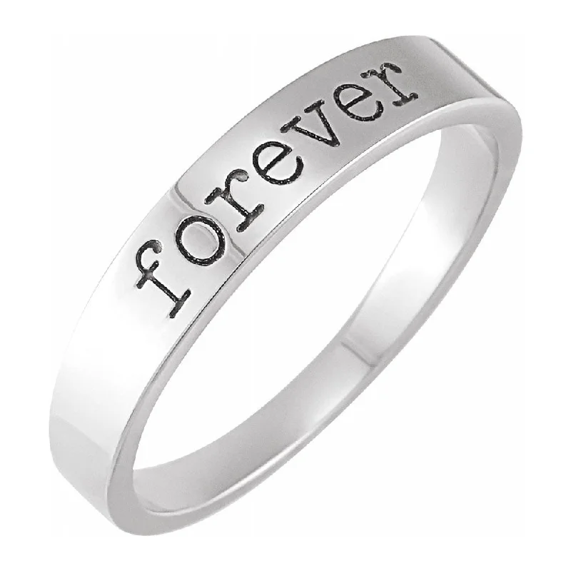 14K White Gold 'Forever' Stackable Tapered Band