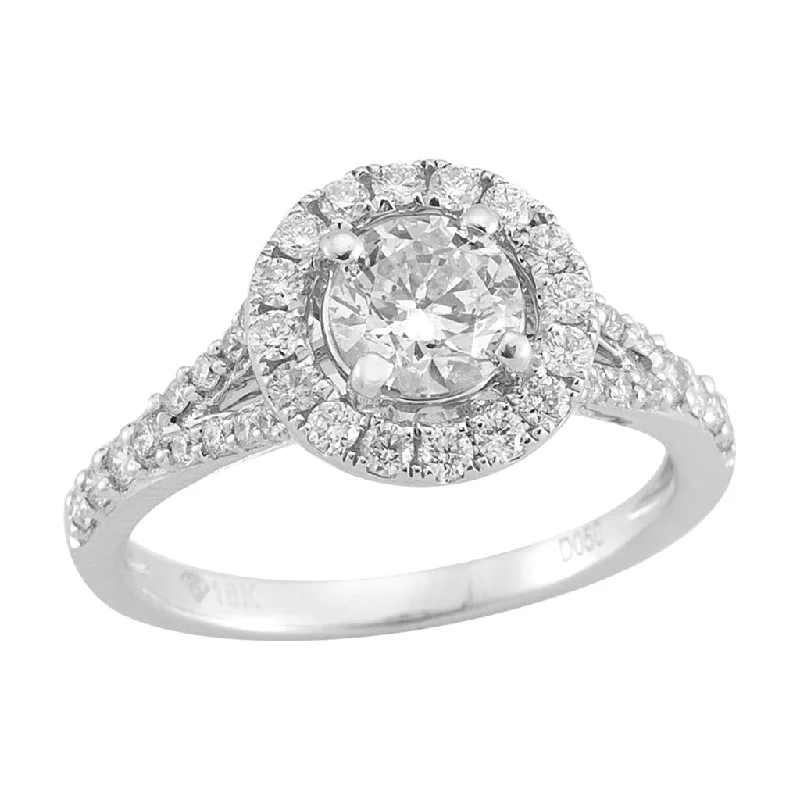 Seasonal Jewelry Sale – Upgrade Your Collection 14K White Gold 0.41Ct Round Diamond Split Shank Halo Engagement Ring Seasonal Jewelry Sale – Upgrade Your Collection 14K White Gold 0.41Ct Round Diamond Split Shank Halo Engagement Ring