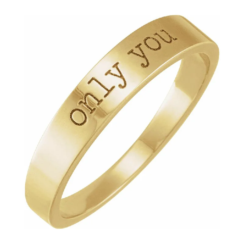 14K Yellow Gold 'Only You' Stackable Tapered Band