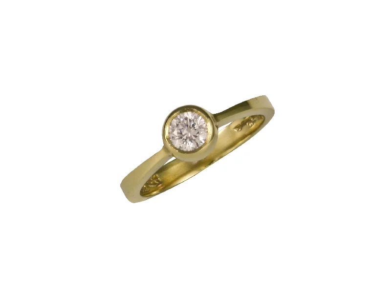 Stunning Statement Jewelry, Unbeatable Discounts Bezel set Diamond Ring Design, Yellow Gold