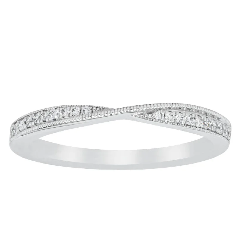 18ct White Gold .09ct Diamond Zenith Band