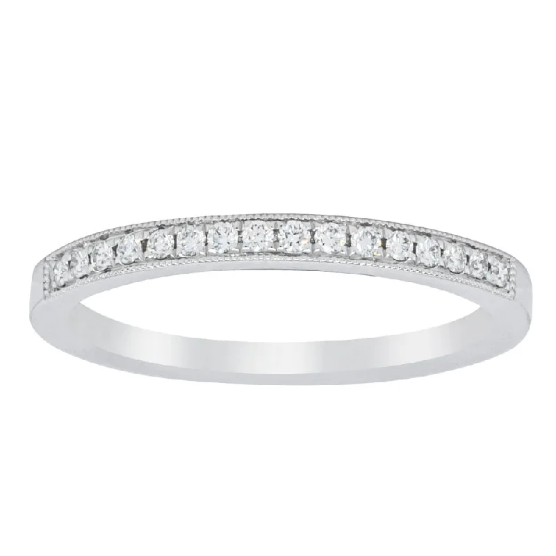 18ct White Gold .12ct Diamond Aurora Band