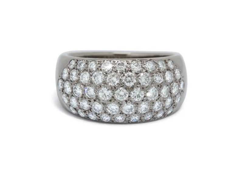 Modern Jewelry At Exclusive Discounts – Shop Today Dome Ring with Pave set Diamonds, White Gold Modern Jewelry At Exclusive Discounts – Shop Today Dome Ring with Pave set Diamonds, White Gold