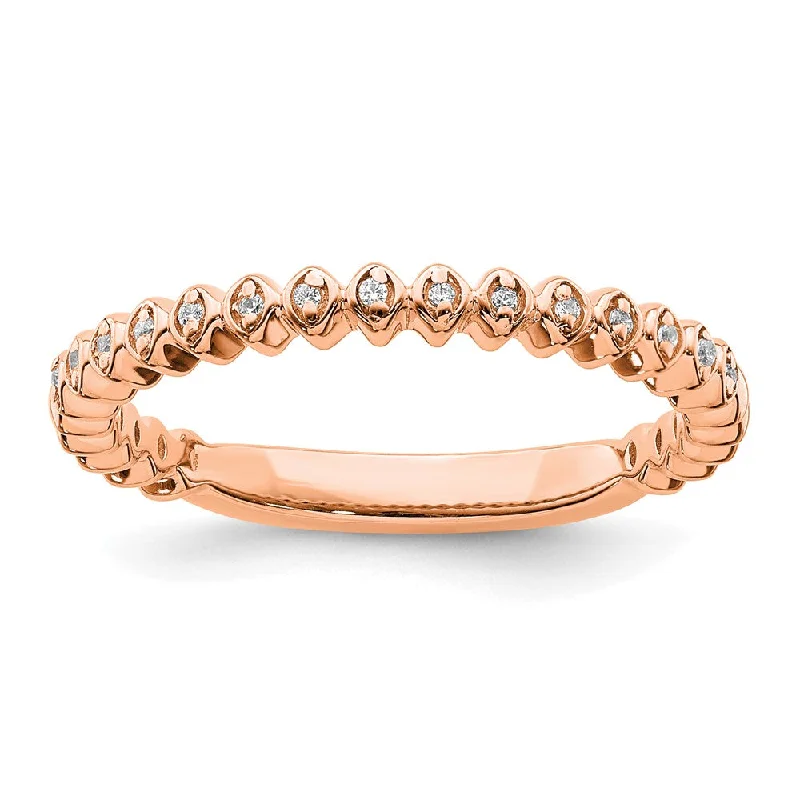 2.25mm 14k Rose Gold 1/20 Ctw Diamond Stackable Band