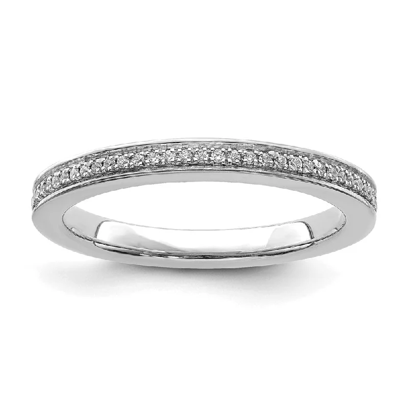 2.25mm 14k White Gold 1/10 Ctw Diamond Stackable Band