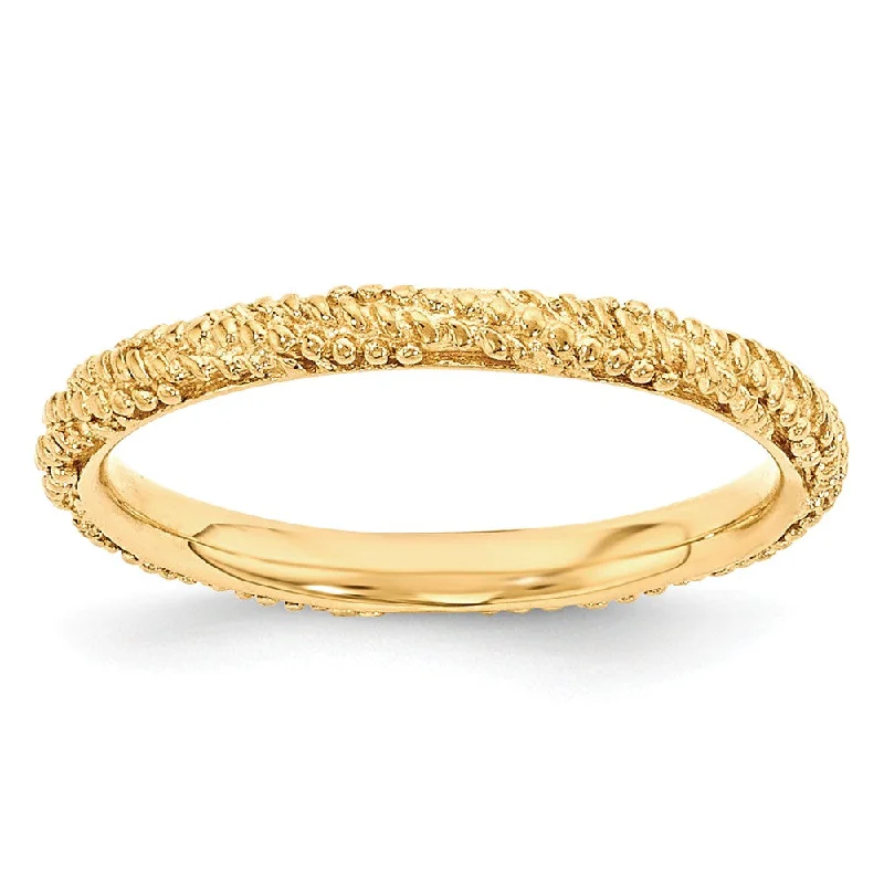 Premium Jewelry Now Available At Special Discounts 2.25mm Gold Tone Plated Sterling Silver Stackable Textured Band