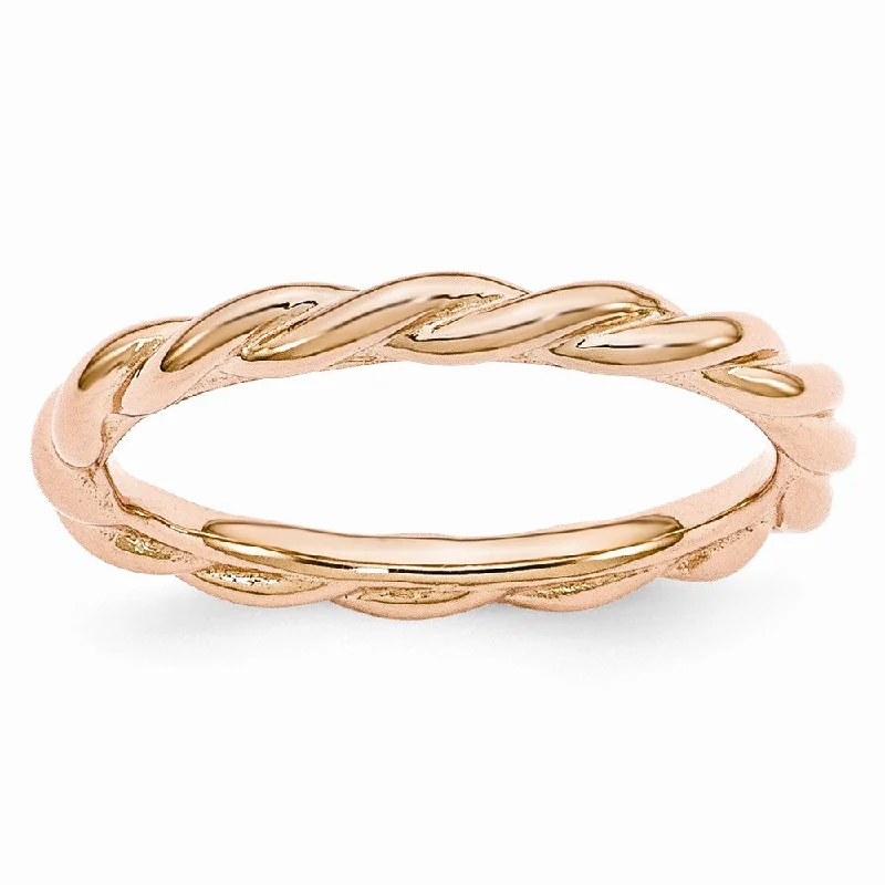 Upgrade Your Collection With Our Limited-Time Jewelry Sale 2.25mm Pink Tone Sterling Silver Stackable Expressions Twist Band Upgrade Your Collection With Our Limited-Time Jewelry Sale 2.25mm Pink Tone Sterling Silver Stackable Expressions Twist Band