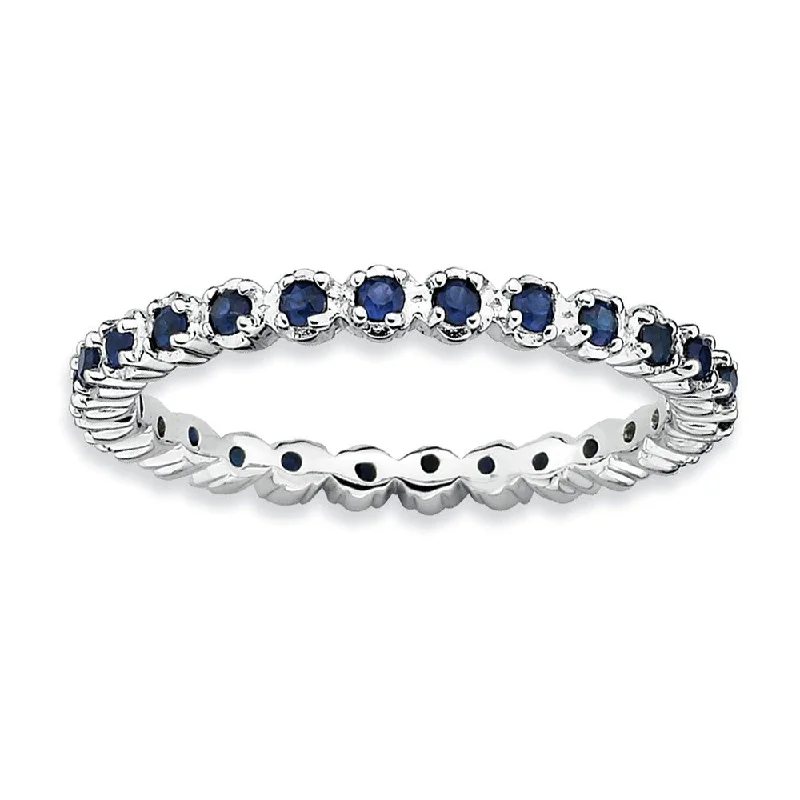 Your Dream Jewelry At Dream Prices – Shop Now 2.25mm Silver Stackable Created Sapphire Band