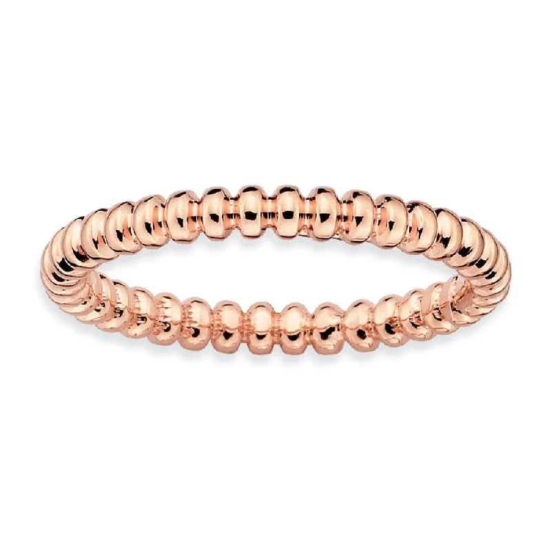 Don't Miss Out On Bestselling Jewelry At Special Prices 2.25mm Stackable 14K Rose Gold Plated Silver Beaded Band
