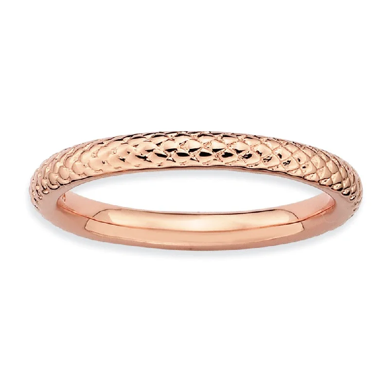The Ultimate Jewelry Sale – Exclusive Styles At Great Prices 2.25mm Stackable 14K Rose Gold Plated Silver Cable Band