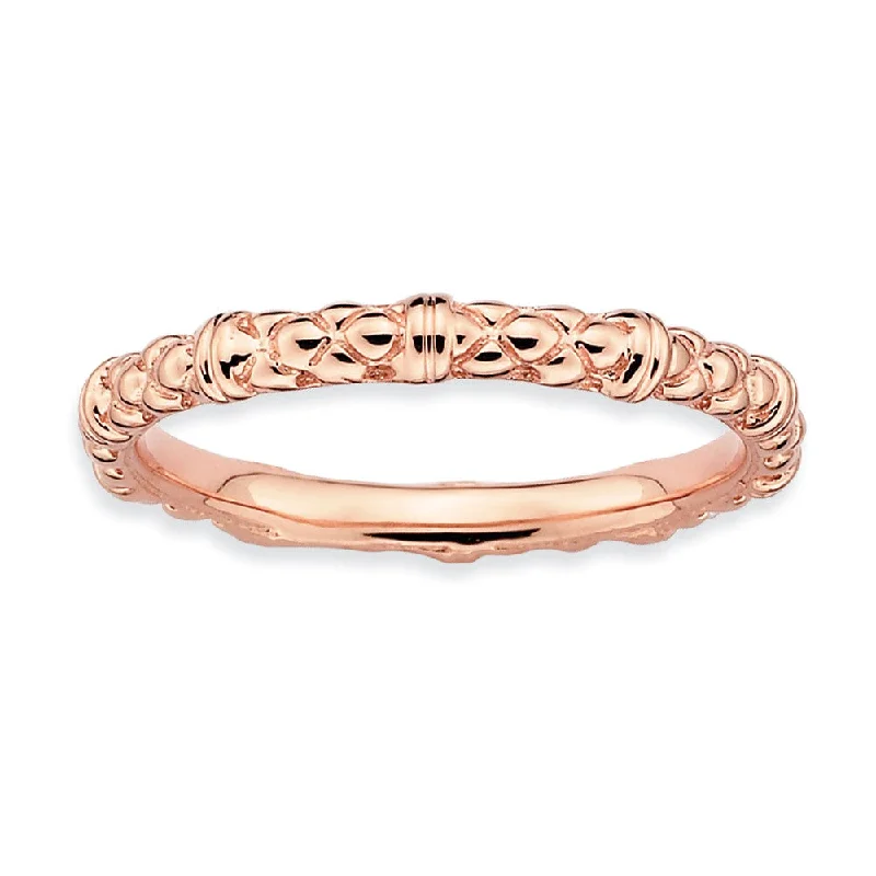 Unmissable Jewelry Discounts – Elevate Your Look For Less 2.25mm Stackable 14K Rose Gold Plated Silver Popcorn Band