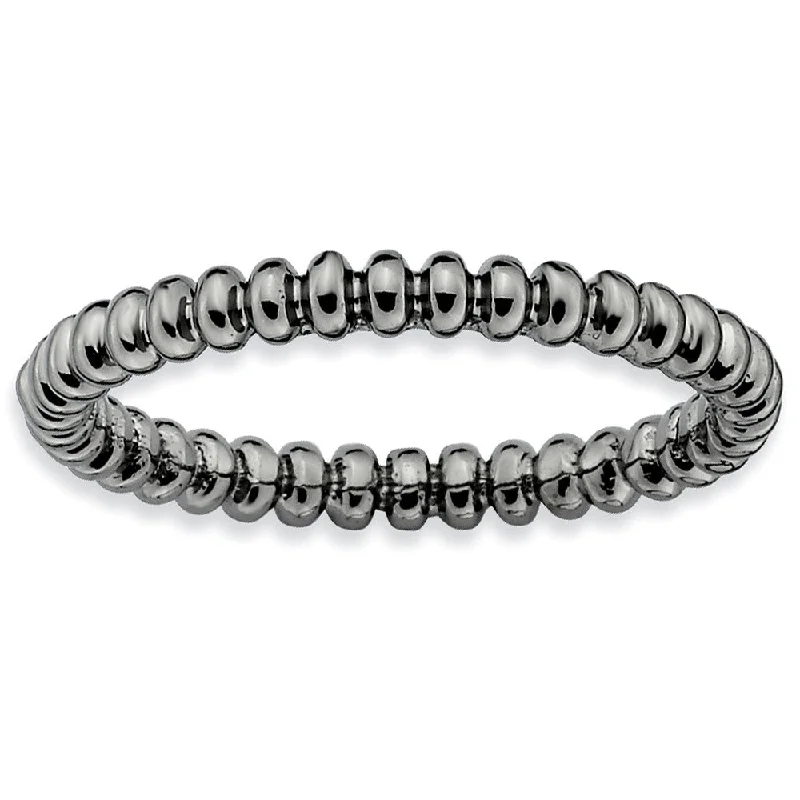 Jewelry Deals That Sparkle – Shop Today 2.25mm Stackable Black Plated Silver Beaded Band