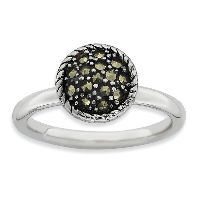 Exclusive Jewelry Sale Event – Shop Now 2.25mm Sterling Silver Stackable Marcasite Round Ring