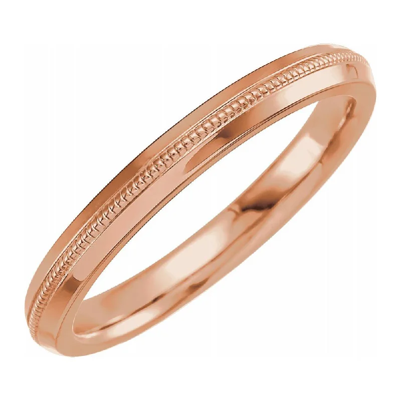 2.5mm 14K Rose Gold Knife Edge Standard Fit Band