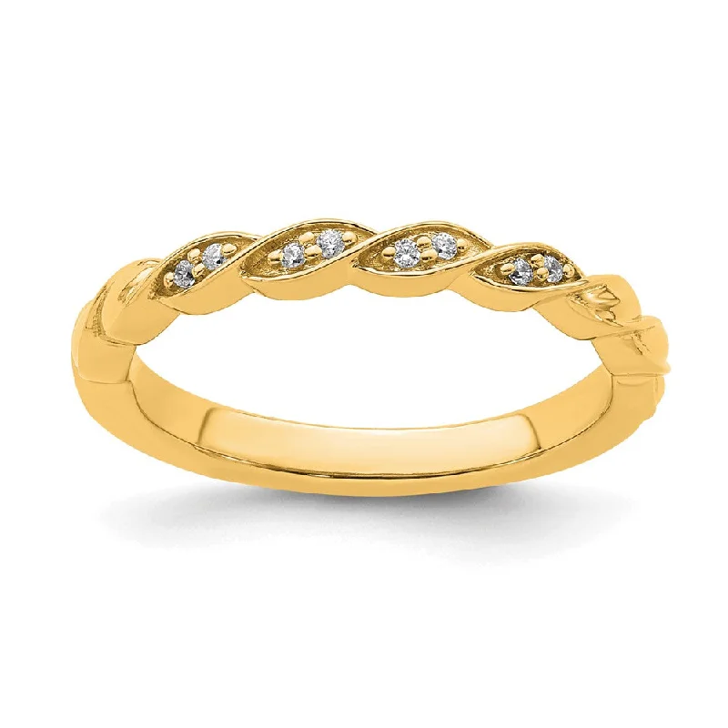 Timeless Jewelry At Special Discount Rates 2.5mm 14k Yellow Gold .04 Ctw Diamond Stackable Twist Band
