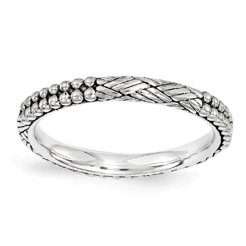 Affordable Elegance – Special Jewelry Sale Now Live 2.5mm Antiqued Sterling Silver Stackable Patterned Band