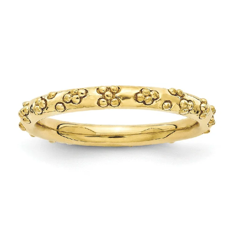 Timeless Jewelry At Special Discount Rates 2.5mm Gold Tone Plated Sterling Silver Stackable Textured Band