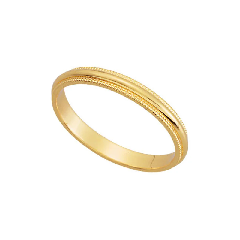 Everyday Jewelry Essentials Now On Sale 2.5mm Milgrain Edge Domed Band in 10k Yellow Gold