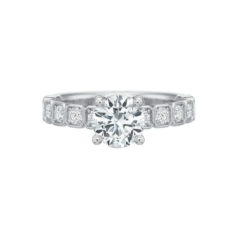 Modern Classic Diamond Semi Mount Ring