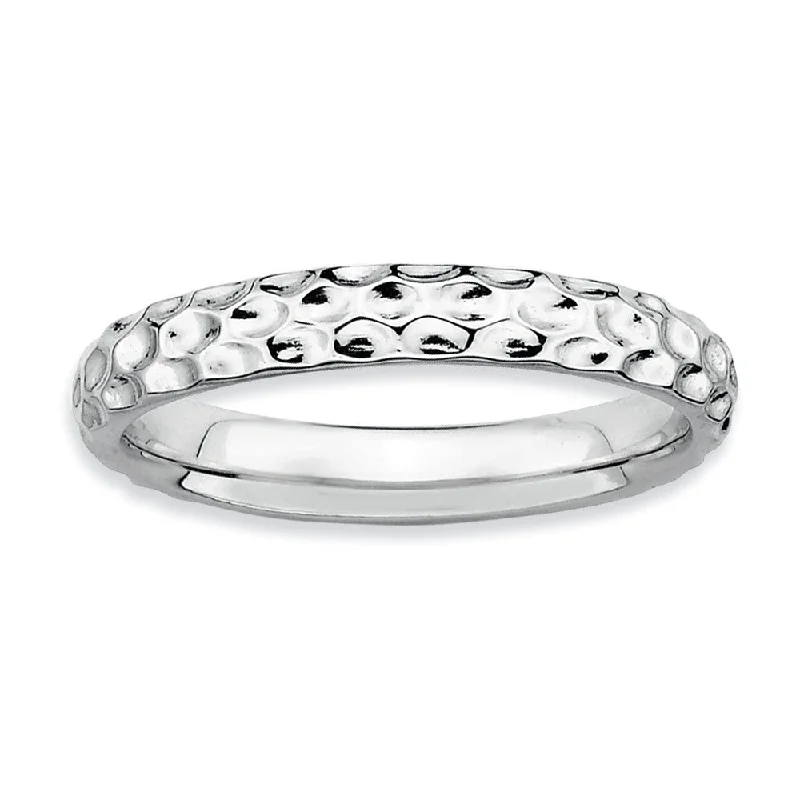 Shine Without Limits – Jewelry Sale Happening Now 3.25mm Stackable Sterling Silver Hammered Band