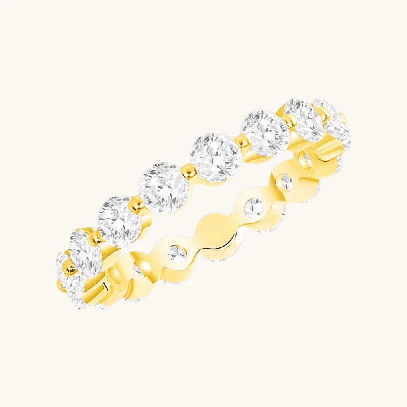 Luxury Jewelry At Unbeatable Discounts Large Round Shared Prong Diamond Band