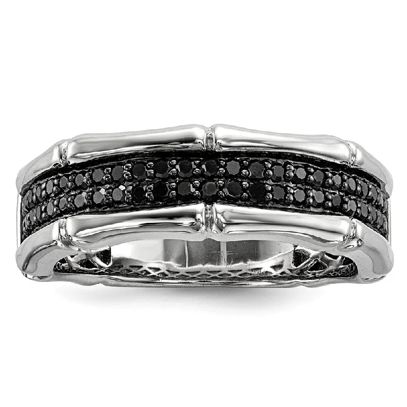 Jewelry Sale – Exclusive Styles At Lower Prices 3/8 Cttw Black Diamond 7mm Men's Band in Sterling Silver