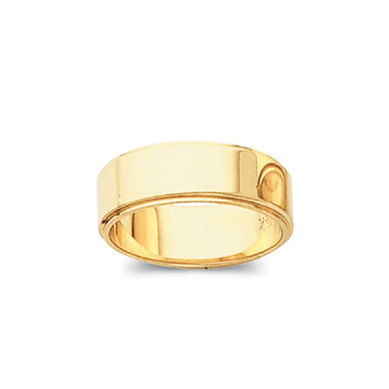Get The Jewelry You Love At A Price You Love 3mm Flat Ridged Edge Wedding Band in 10k Yellow Gold