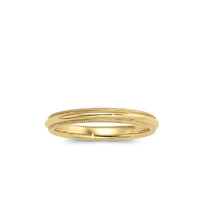 Timeless Jewelry, Timeless Savings – Don't Wait 3mm Milgrain Edge Domed Light Band in 14k Yellow Gold Timeless Jewelry, Timeless Savings – Don't Wait 3mm Milgrain Edge Domed Light Band in 14k Yellow Gold