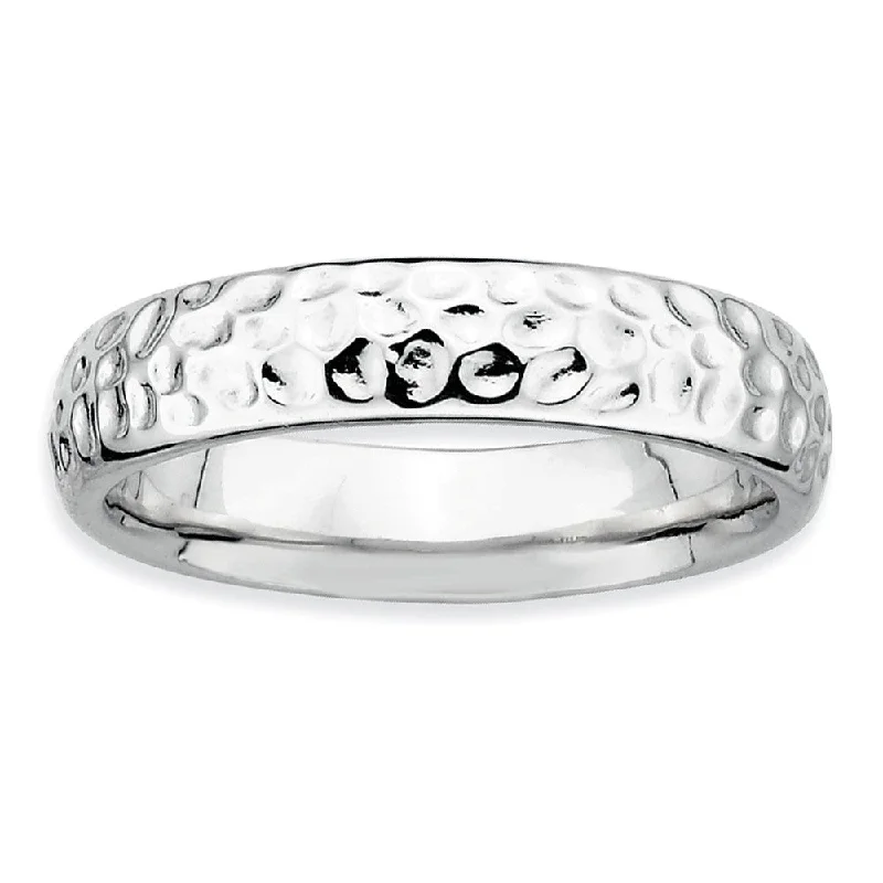 Unlock Unbeatable Jewelry Deals Before They’Re Gone 4.5mm Stackable Sterling Silver Hammered Band