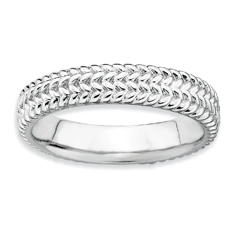 Glamorous Jewelry, Glamorous Deals – Shop Now 4.5mm Stackable Sterling Silver Wheat Band