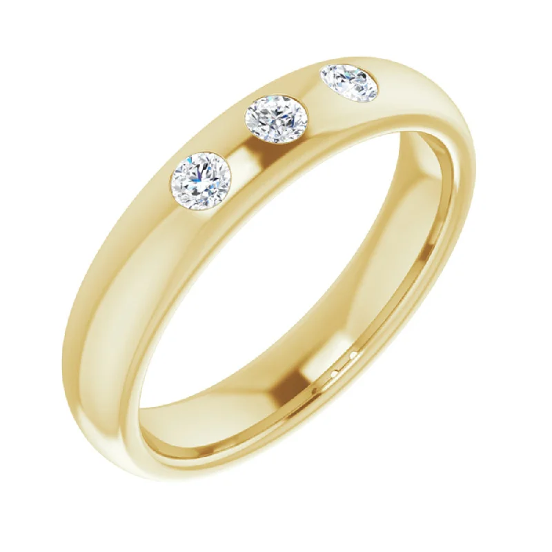 Exclusive Jewelry Discounts – Shop Now For Savings 4mm 14k Yellow Gold 1/5Ctw Diamond 3 Stone Half Round Comfort Fit Band Exclusive Jewelry Discounts – Shop Now For Savings 4mm 14k Yellow Gold 1/5Ctw Diamond 3 Stone Half Round Comfort Fit Band