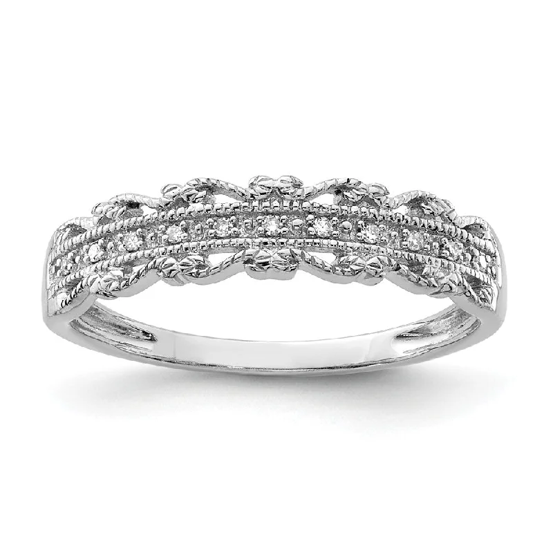 Eco-Friendly Sustainable Jewelry For Conscious Buyers 4mm Diamond Ornate Ring in Sterling Silver