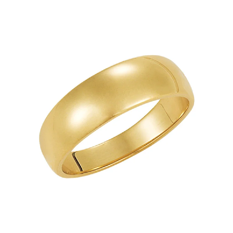 4mm Half Round Tapered Wedding Band in 10k Yellow Gold