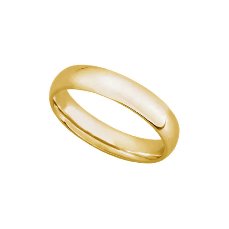 4mm Light Domed Comfort Fit Wedding Band in 10k Yellow Gold