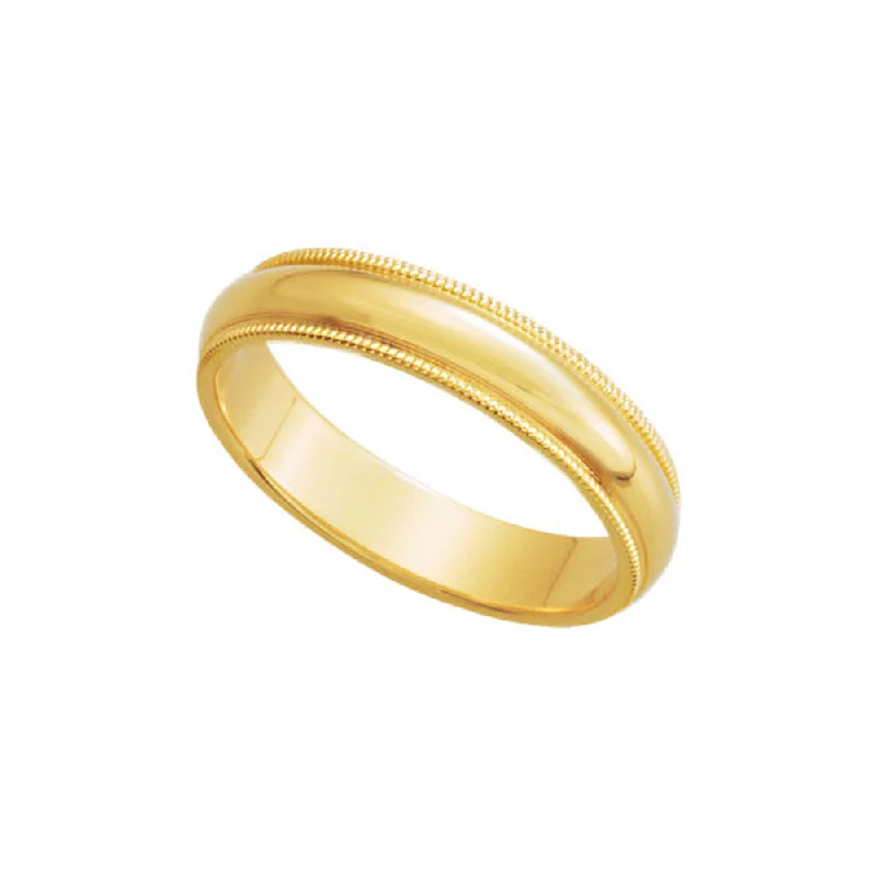 4mm Milgrain Edge Domed Band in 10k Yellow Gold