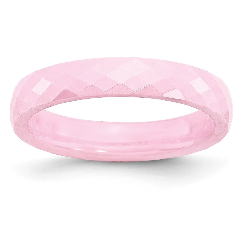 4mm Pink Ceramic Faceted Standard Fit Band