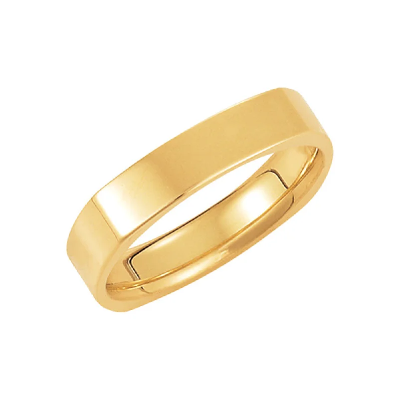 4mm Square Comfort Fit Polished Band in 14k Yellow Gold