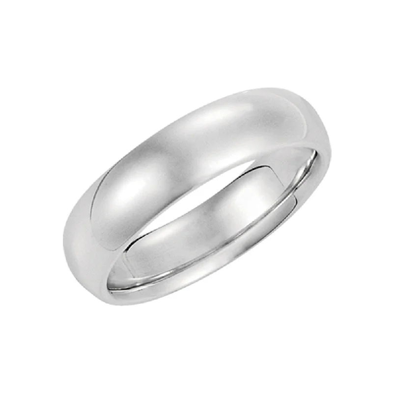 Versatile Layering Jewelry For Effortless Chic 5mm Domed Comfort Fit Wedding Band in 14k White Gold