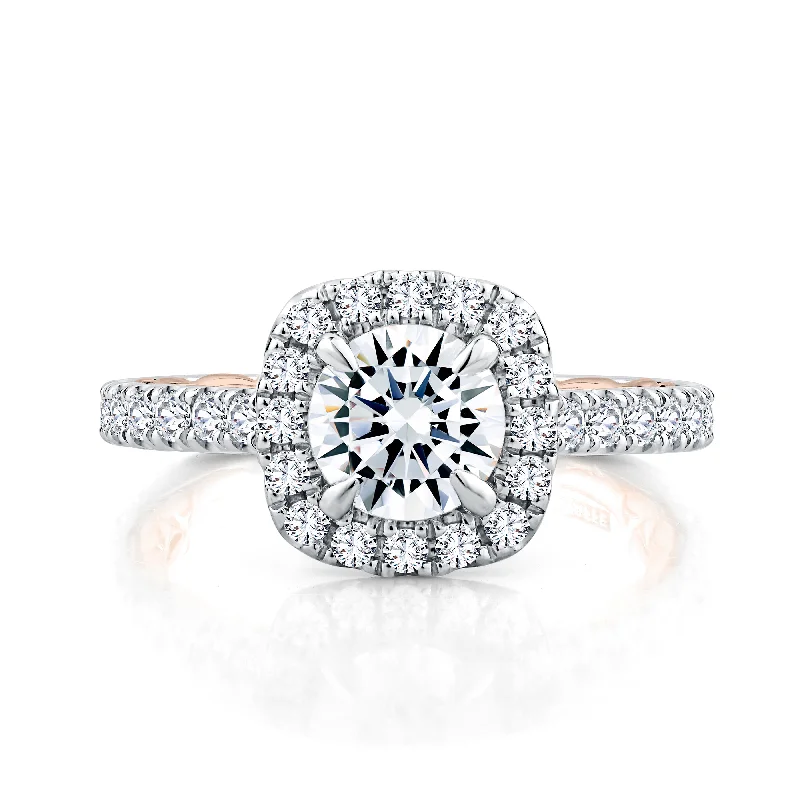Buy More, Save More On Stunning Jewelry Pieces A.Jaffe Modern Royals Countess Cushion Halo Round Diamond Quilted Engagement Ring MESRD2503Q/167 Buy More, Save More On Stunning Jewelry Pieces A.Jaffe Modern Royals Countess Cushion Halo Round Diamond Quilted Engagement Ring MESRD2503Q/167