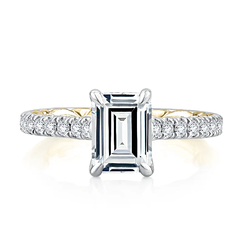 Premium Jewelry At Special Low Prices For A Limited Time A.Jaffe Modern Royals Empire Emerald Diamond Quilted Engagement Ring MESEC2505Q/199 Premium Jewelry At Special Low Prices For A Limited Time A.Jaffe Modern Royals Empire Emerald Diamond Quilted Engagement Ring MESEC2505Q/199